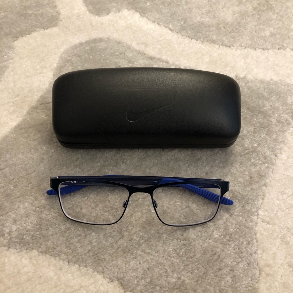 Nike 8130 54 16 140 gently worn glasses in 416 Satin Navy-Racer Blue